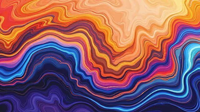 hypnotic liquid waves, colorful psychedelic gradients, flowing abstract ebru designs, captivating animations, intricate and vivid textures, surreal organic flows, creative visual experimentation