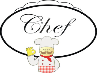 Cartoon logo of a chef cook.