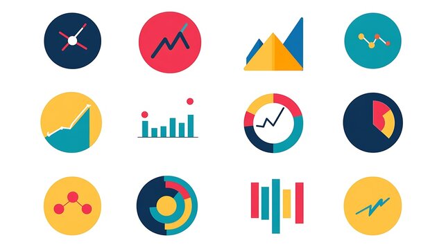 Data Charts  Graphs Icons.