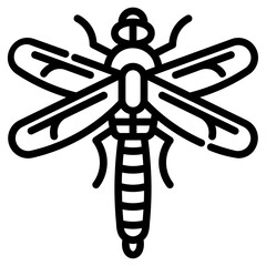Dragonfly. This is a vector single icon with a dashed line style. It is suitable for any purpose, such as website design, mobile app design, logo design, etc.