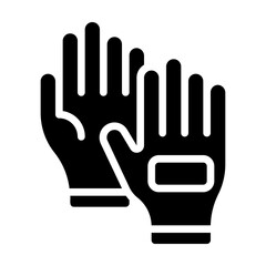 Obraz premium Garden gloves. This is a vector single icon with a solid style. It is suitable for any purpose, such as website design, mobile app design, logo design, etc.