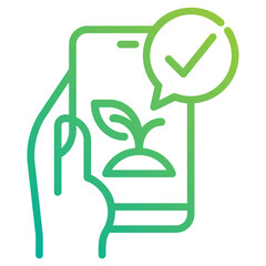 Gardening app. This is a vector single icon with a dashed line gradient style. It is suitable for any purpose, such as website design, mobile app design, logo design, etc.
