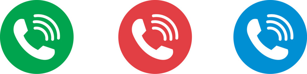 Phone icon. Chat bubble icon. Vector isolated elements. Black, green, blue button in the smart phone. Stock vector.	