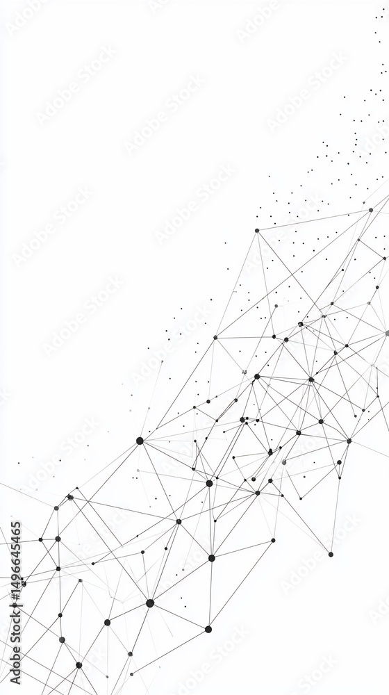 Poster dynamic network visualization: abstract connection map with interlinked points