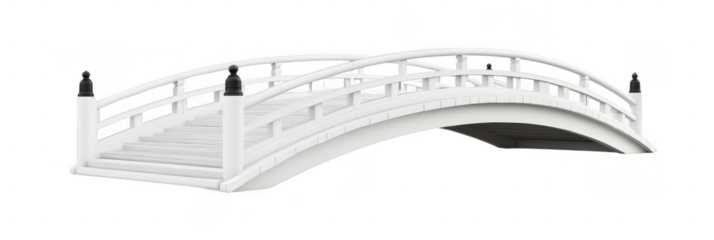 Elegant white bridge over tranquil waters scenic landscape architectural structure serene environment captivating viewpoint connectivity concept