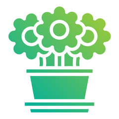 Flowers bloom. This is a vector single icon with a solid gradient style. It is suitable for any purpose, such as website design, mobile app design, logo design, etc.