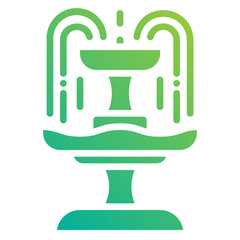 Fountain. This is a vector single icon with a solid gradient style. It is suitable for any purpose, such as website design, mobile app design, logo design, etc.