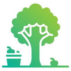 Fruit tree. This is a vector single icon with a solid gradient style. It is suitable for any purpose, such as website design, mobile app design, logo design, etc.