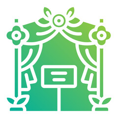 Gardening arch. This is a vector single icon with a solid gradient style. It is suitable for any purpose, such as website design, mobile app design, logo design, etc.