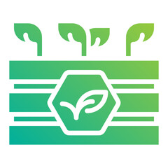Gardening bed. This is a vector single icon with a solid gradient style. It is suitable for any purpose, such as website design, mobile app design, logo design, etc.