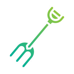 Garden fork. This is a vector single icon with a solid gradient style. It is suitable for any purpose, such as website design, mobile app design, logo design, etc.