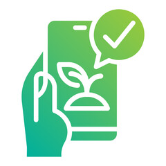 Garden app. This is a vector single icon with a solid gradient style. It is suitable for any purpose, such as website design, mobile app design, logo design, etc.