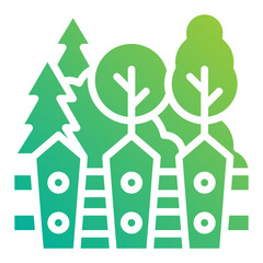 Garden fence. This is a vector single icon with a solid gradient style. It is suitable for any purpose, such as website design, mobile app design, logo design, etc.