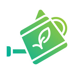 Watering can. This is a vector single icon with a solid gradient style. It is suitable for any purpose, such as website design, mobile app design, logo design, etc.