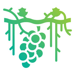 Vine plant. This is a vector single icon with a solid gradient style. It is suitable for any purpose, such as website design, mobile app design, logo design, etc.