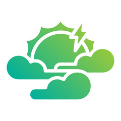Sun. This is a vector single icon with a solid gradient style. It is suitable for any purpose, such as website design, mobile app design, logo design, etc.