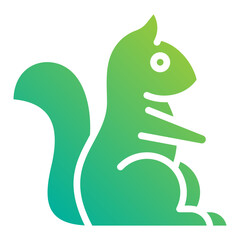 Squirrel. This is a vector single icon with a solid gradient style. It is suitable for any purpose, such as website design, mobile app design, logo design, etc.
