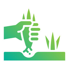 Weeding gardening. This is a vector single icon with a solid gradient style. It is suitable for any purpose, such as website design, mobile app design, logo design, etc.