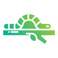 Worm. This is a vector single icon with a solid gradient style. It is suitable for any purpose, such as website design, mobile app design, logo design, etc.