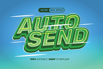 Green Auto Send Vector Text Effect