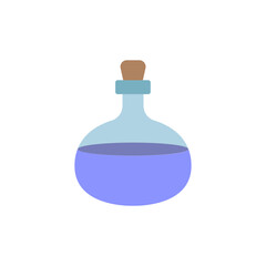 Stylized potion vial illustration with transparent background for graphical usage