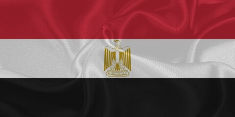 Egypt Flag Waving in The Wind