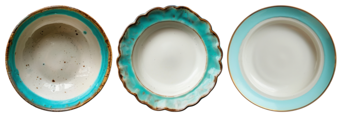 PNG Elegant ceramic plate set, element set on transparent background