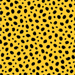 Seamless cheetah print vector pattern. Repeating animal skin background design, wild feline texture, safari style