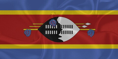 Eswatini Flag Waving in The Wind