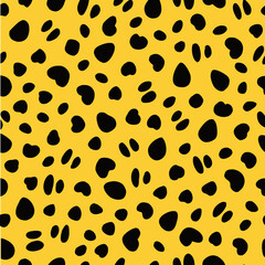 Seamless cheetah print vector pattern. Repeating animal skin background design, wild feline texture, safari style