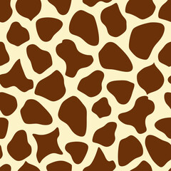 Seamless giraffe print vector pattern. Repeating animal skin texture design, wild savannah background, nature style