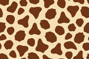 Seamless giraffe print vector pattern. Repeating animal skin texture design, wild savannah background, nature style