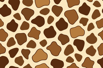 Seamless giraffe print vector pattern. Repeating animal skin texture design, wild savannah background, nature style
