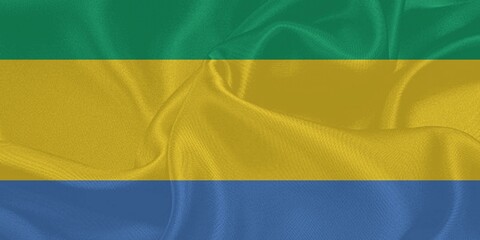 Gabon Flag Waving in The Wind