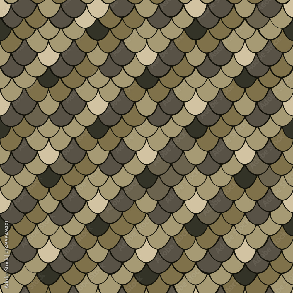 Poster seamless snake skin print vector pattern. reptile leather texture design with realistic scale backgr