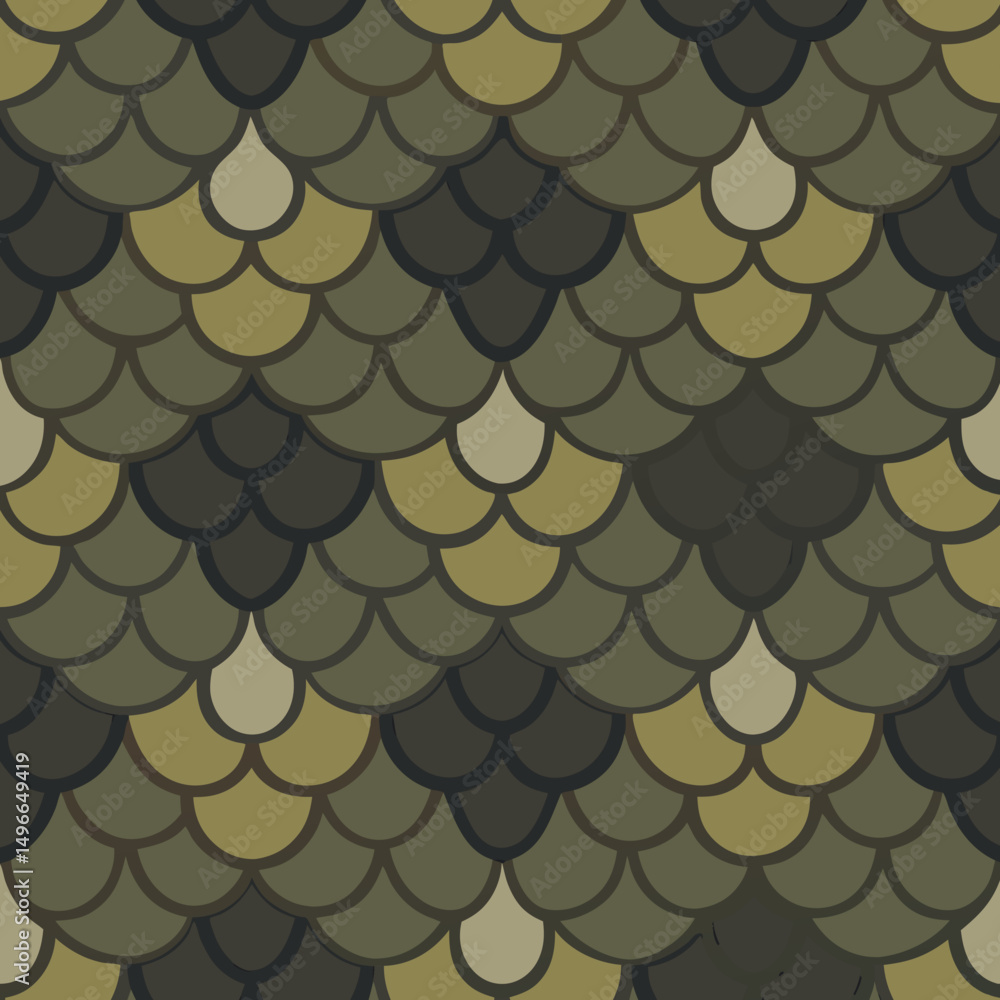 Poster seamless snake skin print vector pattern. reptile leather texture design with realistic scale backgr