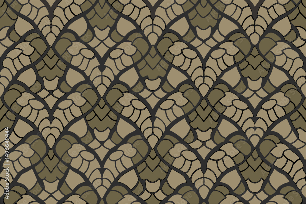 Poster seamless snake skin print vector pattern. reptile leather texture design with realistic scale backgr