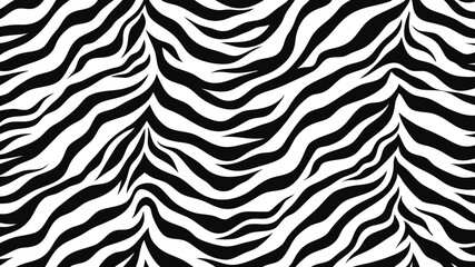 Seamless tiger print vector pattern silhouette. Wild animal fur texture design with striped background for textile