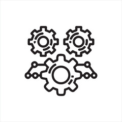 Mechanical Gear Icon Set - Engineering and Automation Symbol