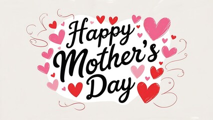 Happy mothers day card design with hearts