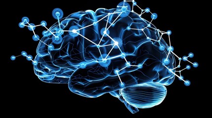 Serotonin Spark: A glowing brain surrounded by floating chemical symbols, representing neurotransmitters that promote happiness and emotional well-being.
                        