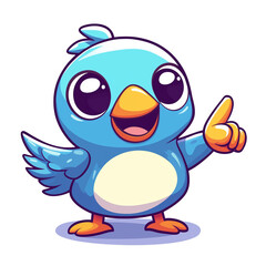 Naklejka premium Playful colorful cartoon bird. PNG image, transparent background