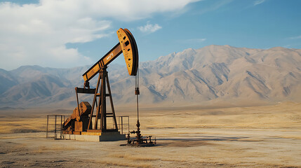 Oil Pump in a Desert Landscape