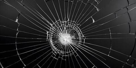 A shattered glass pattern against a black background