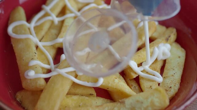 Delicious homemade yuca fries with seasoning