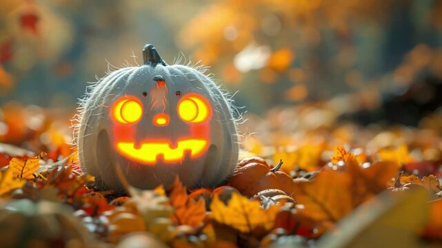 cute pumpkin shaped ghost character hellowen