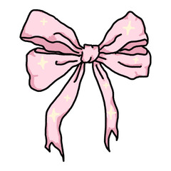 pink coquette ribbon bow
