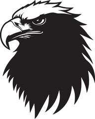 Fototapeta premium Eagle bird Head icon black and white silhouette vector 