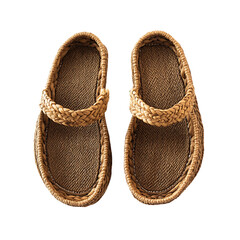 Bohemian Espadrille Inspired Sandals with Woven Tex Isolated on Transparent Background