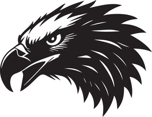 Obraz premium Eagle bird Head icon black and white silhouette vector 